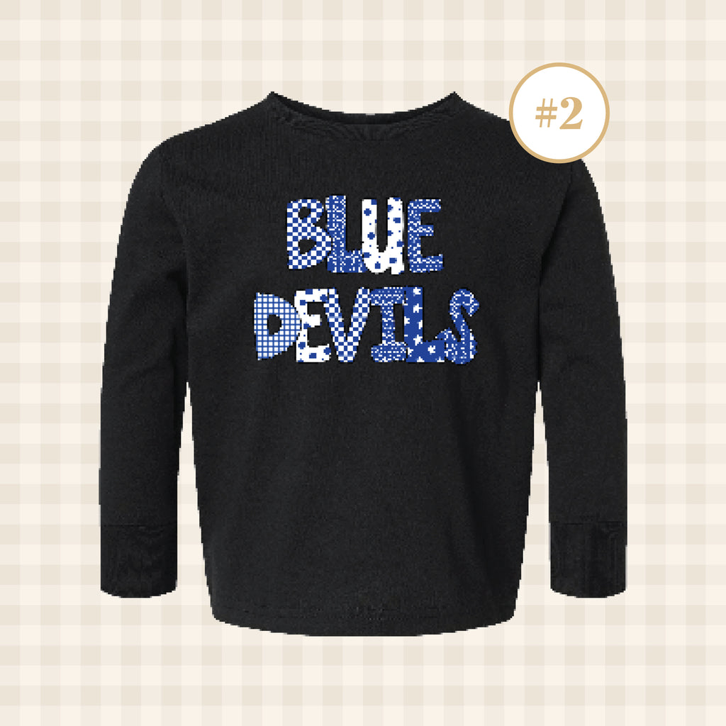 QHS Blue Devils | Toddler Size Long Sleeve T-Shirts