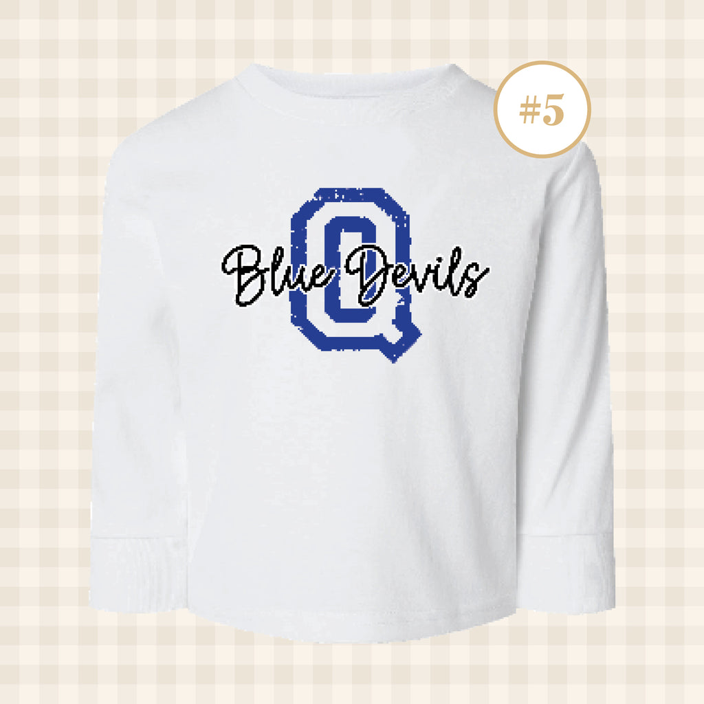 QHS Blue Devils | Toddler Size Long Sleeve T-Shirts