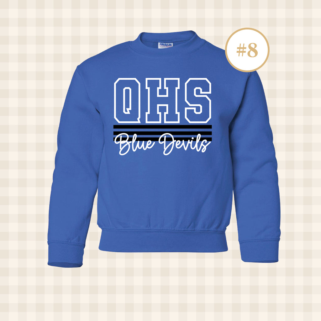 QHS Blue Devils | Youth Size Crewneck Sweatshirt