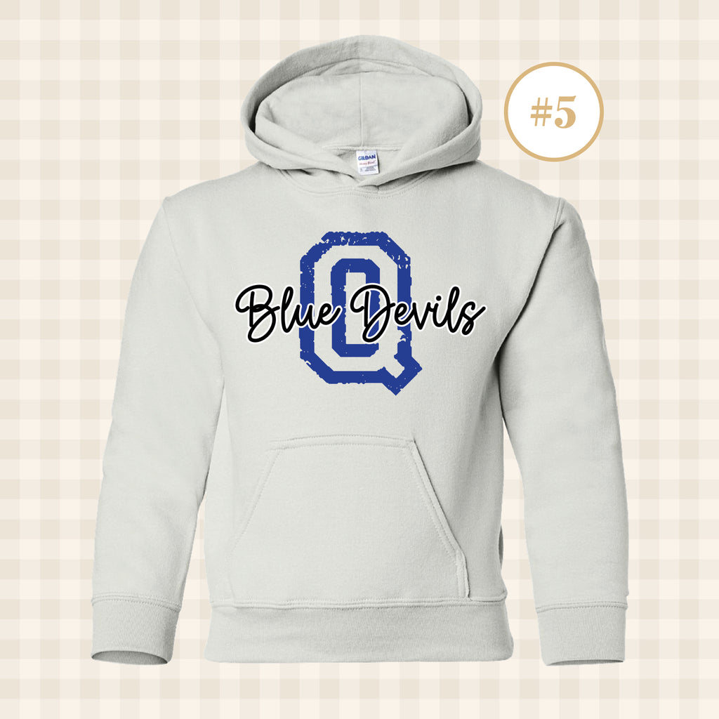 QHS Blue Devils | Youth Size Hooded Sweatshirt