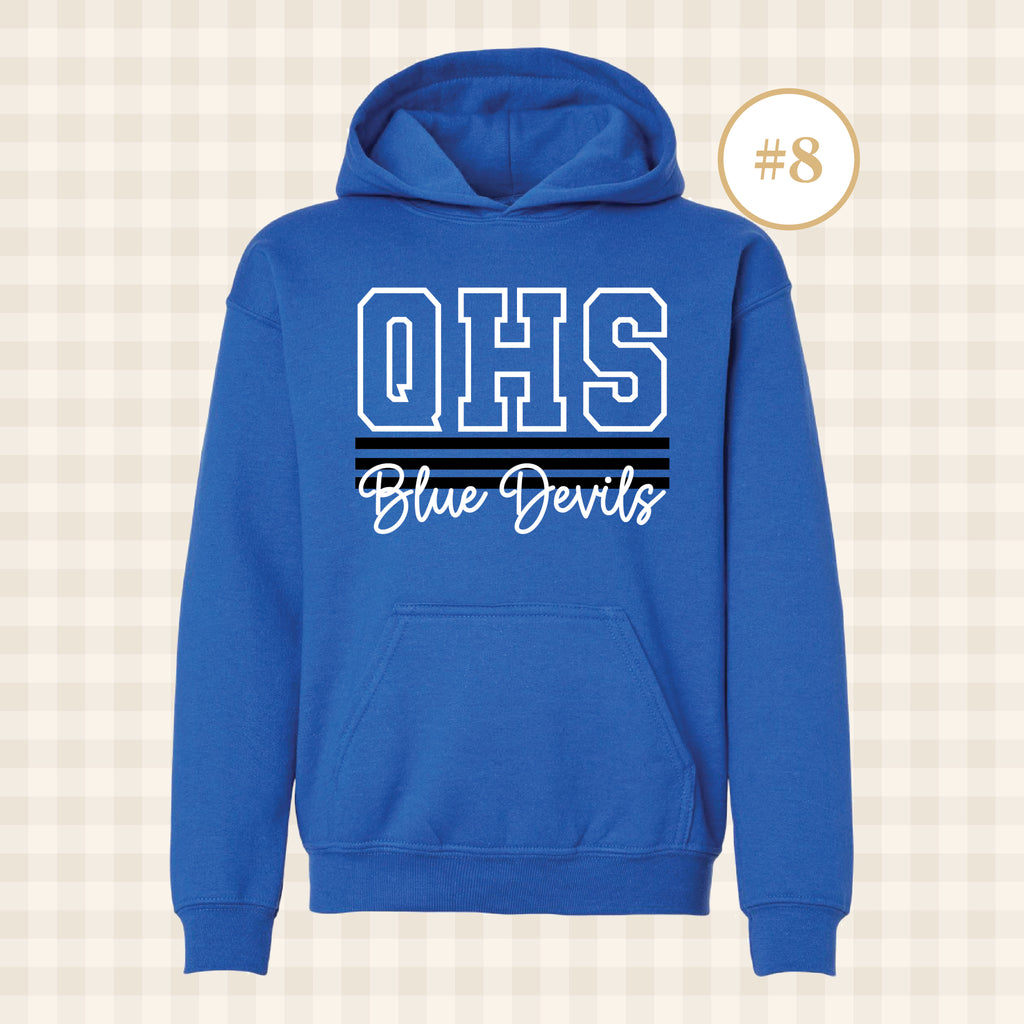 QHS Blue Devils | Youth Size Hooded Sweatshirt