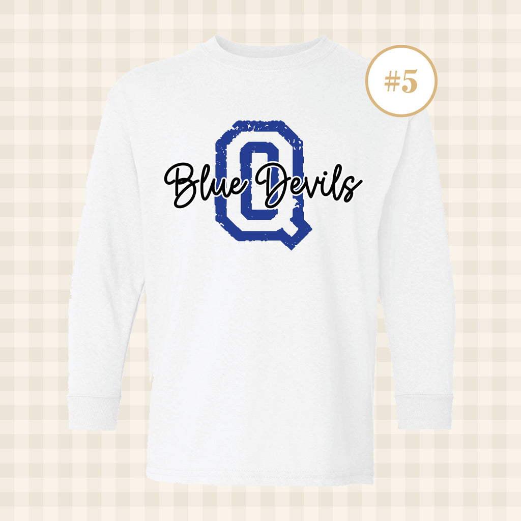 QHS Blue Devils | Youth Size Long Sleeve T-Shirts