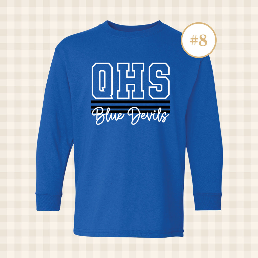QHS Blue Devils | Youth Size Long Sleeve T-Shirts