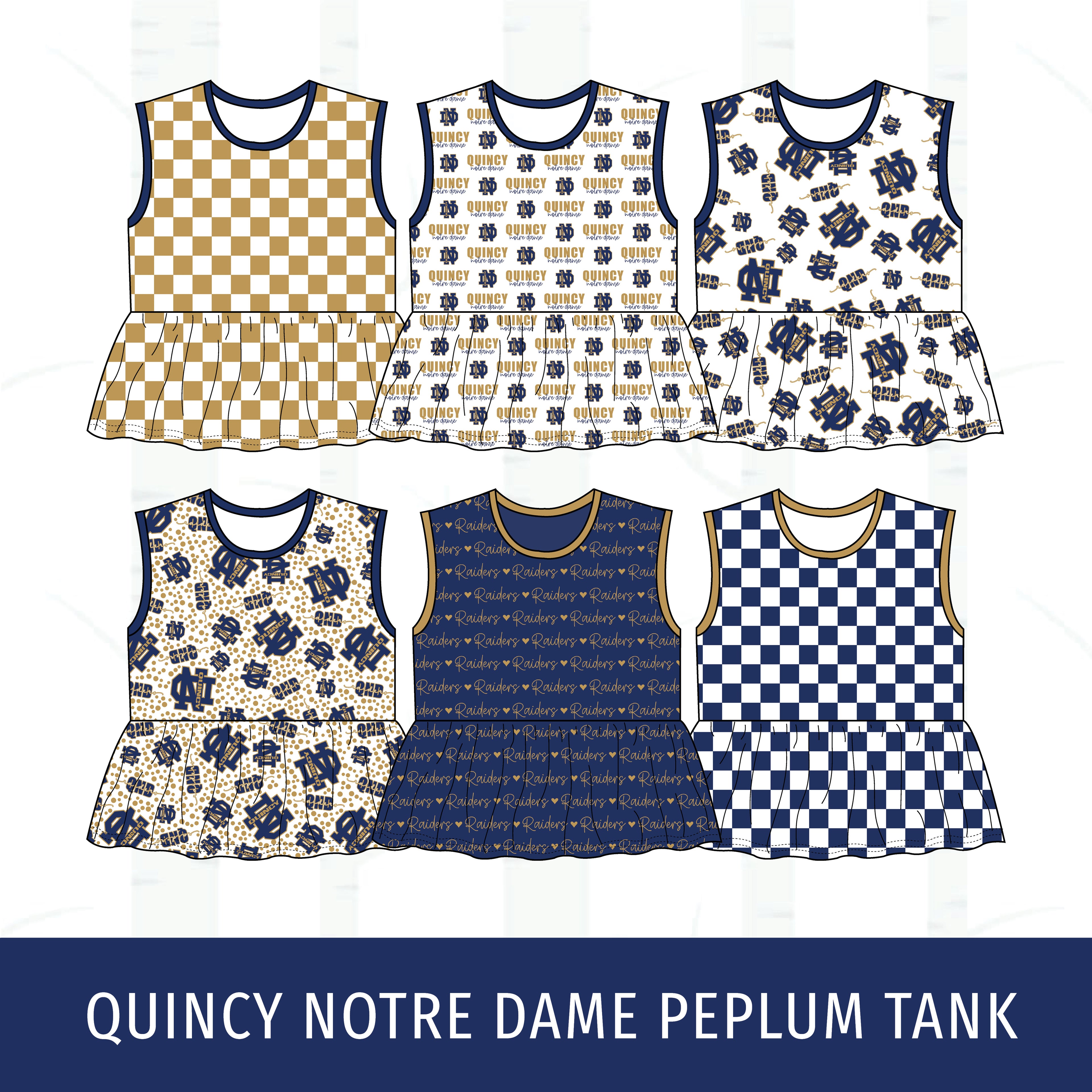 Quincy Notre Dame Peplum Tank