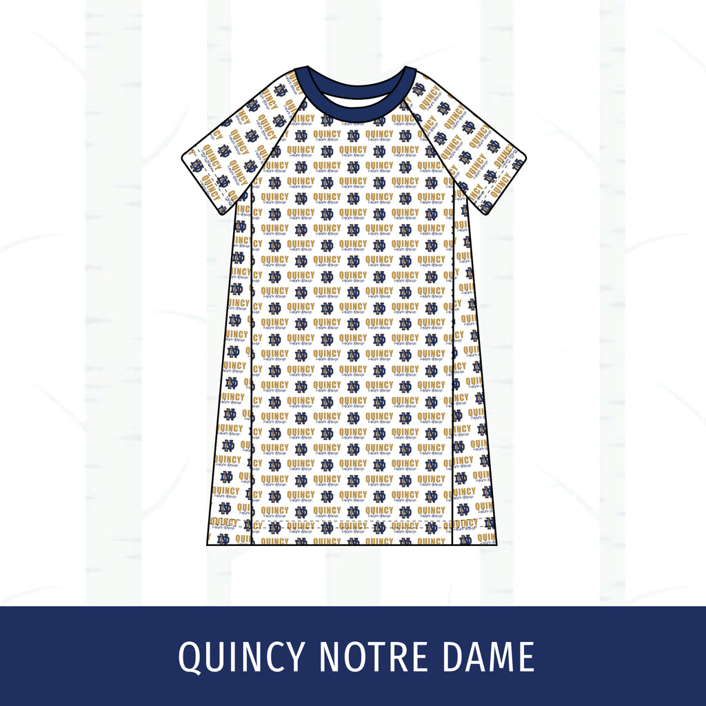 Quincy Notre Dame Short Sleeve Raglan Dress