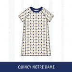 Quincy Notre Dame Short Sleeve Raglan Dress