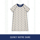Quincy Notre Dame Short Sleeve Raglan Dress