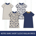 Quincy Notre Dame Short Sleeve Raglan Dress