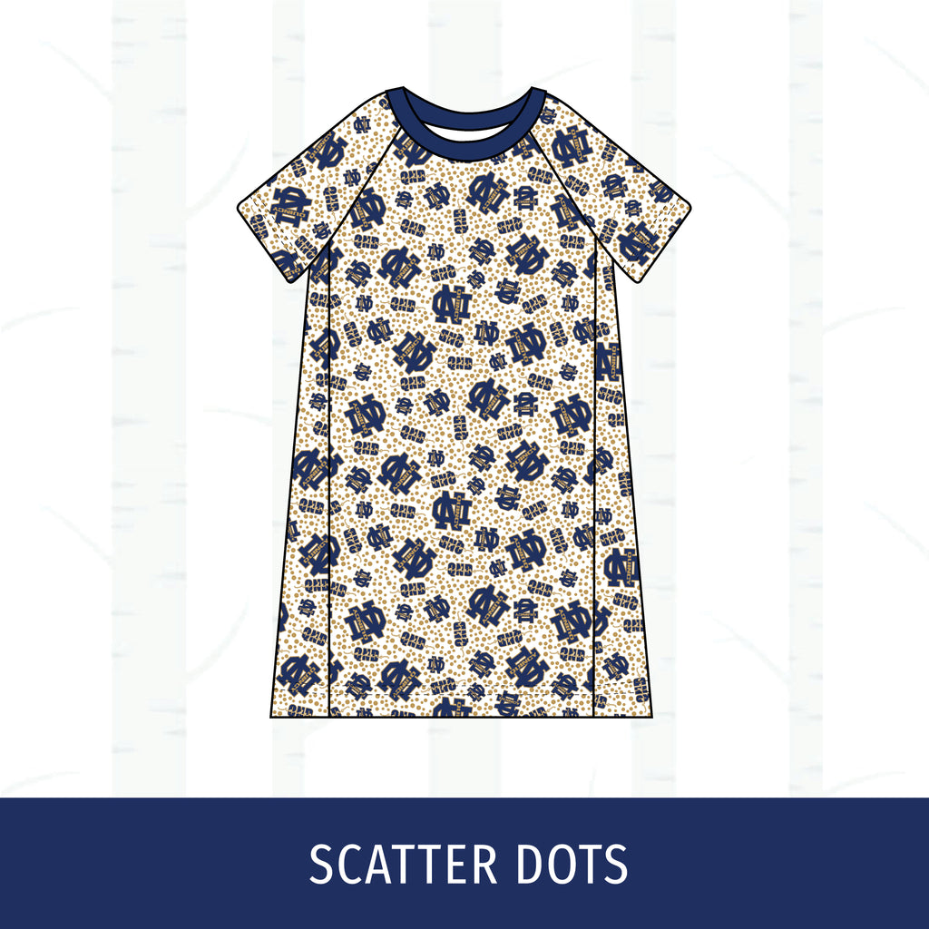 Quincy Notre Dame Short Sleeve Raglan Dress