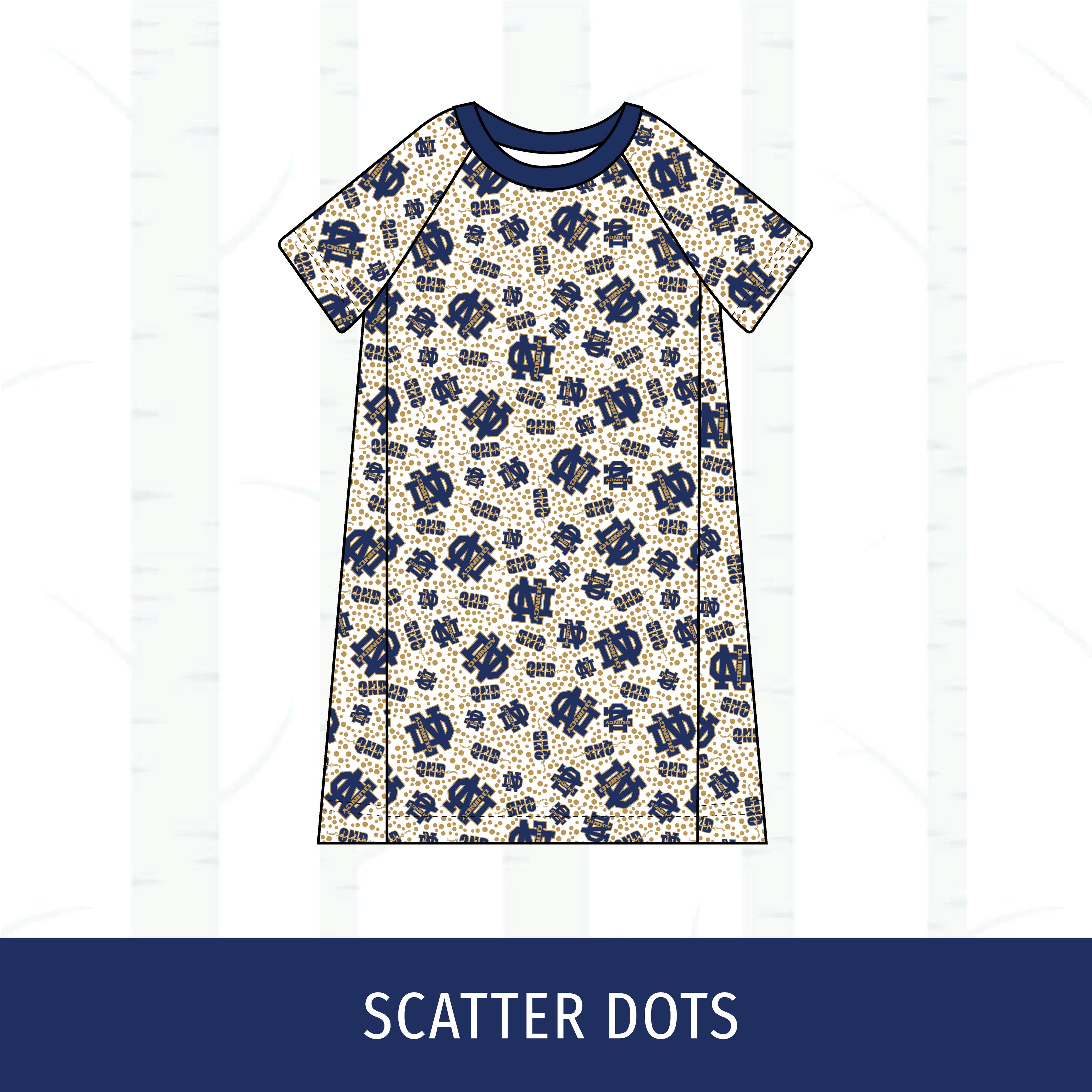 Quincy Notre Dame Short Sleeve Raglan Dress
