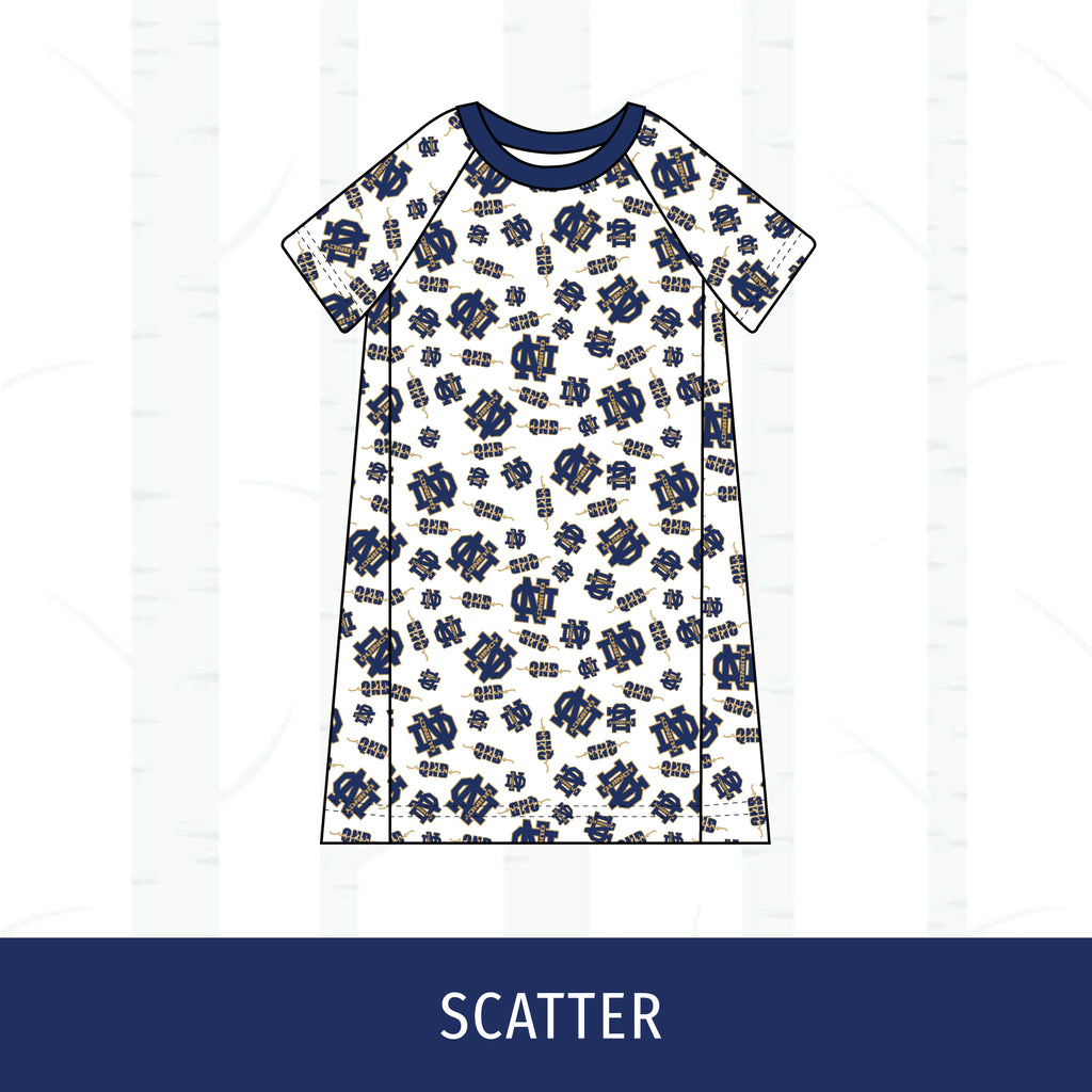 Quincy Notre Dame Short Sleeve Raglan Dress