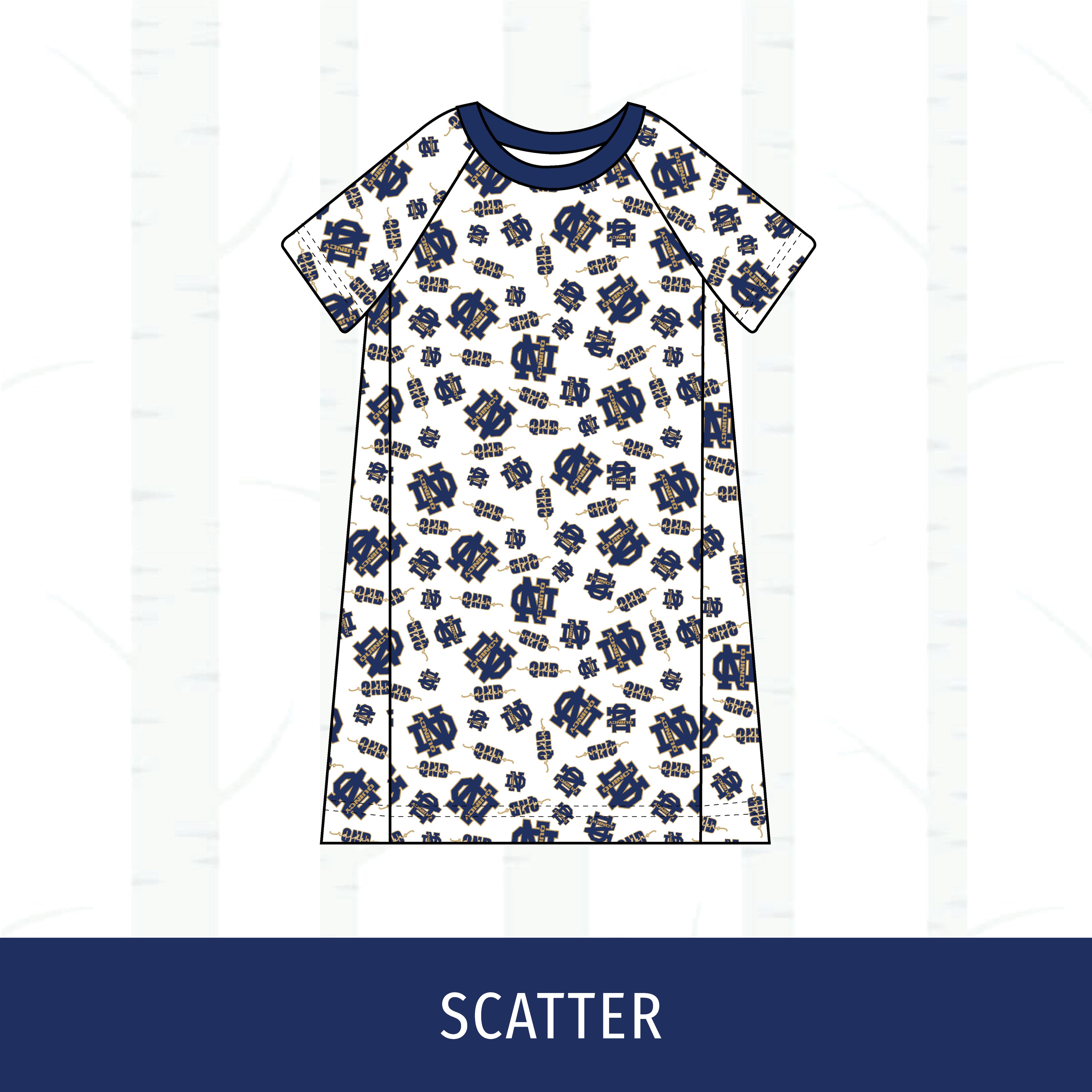 Quincy Notre Dame Short Sleeve Raglan Dress