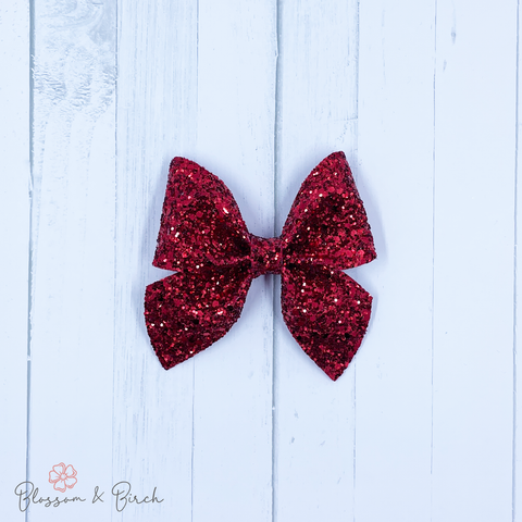 Red Glitter Amelia Bow