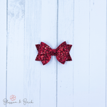 Red Glitter Blossom Bow