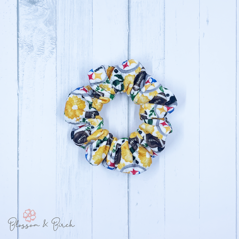 Floral Football Scrunchie - Pittsburgh