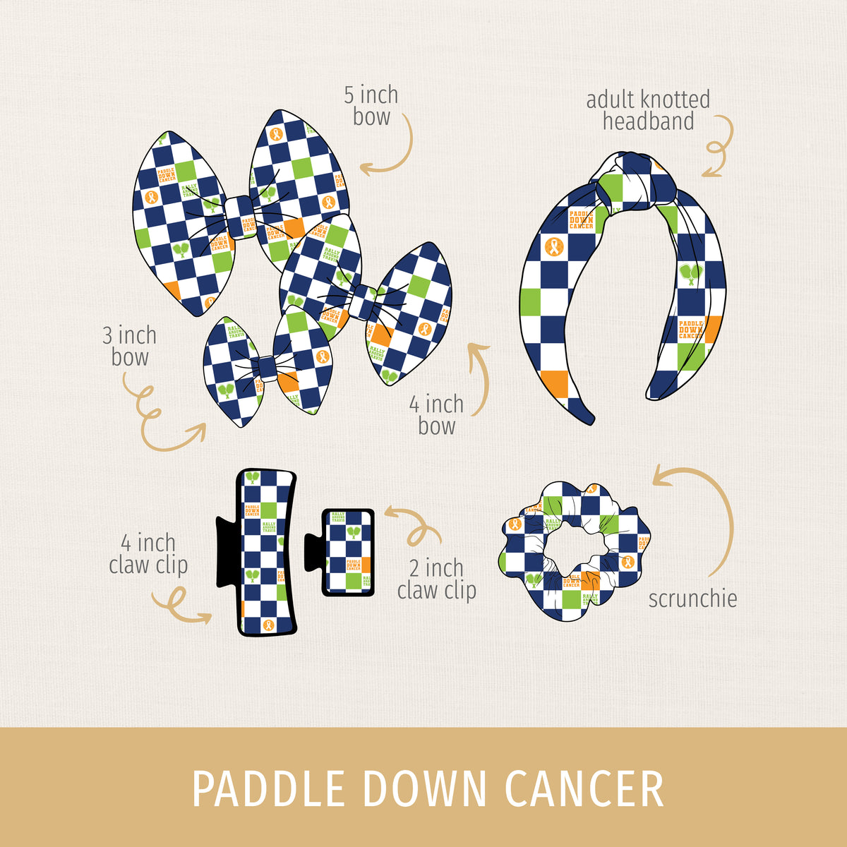 Paddle Down Cancer Hair Accessories