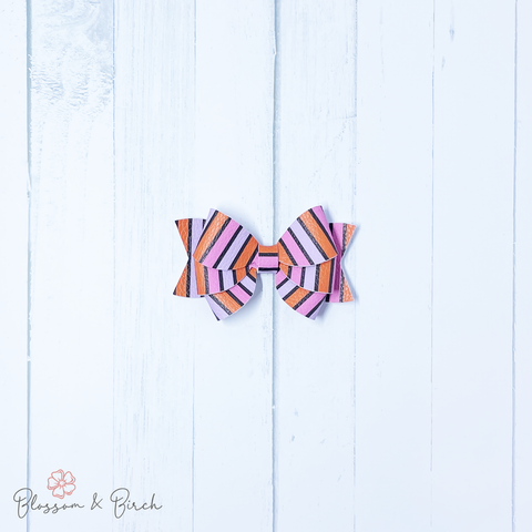 Trick or Treat Stipes Blossom Bow