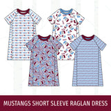 Unity Mustangs Short Sleeve Raglan Dress