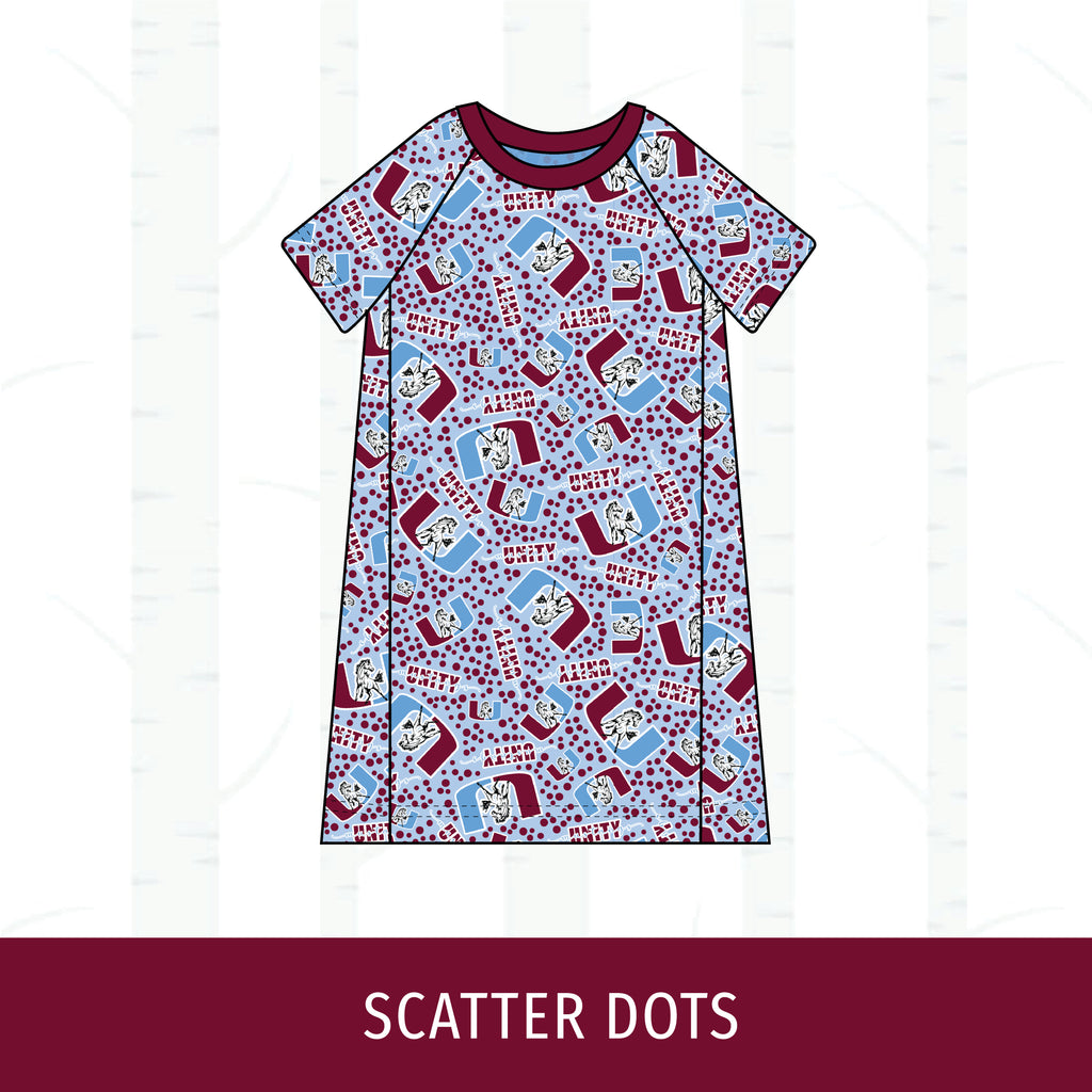 Unity Mustangs Short Sleeve Raglan Dress