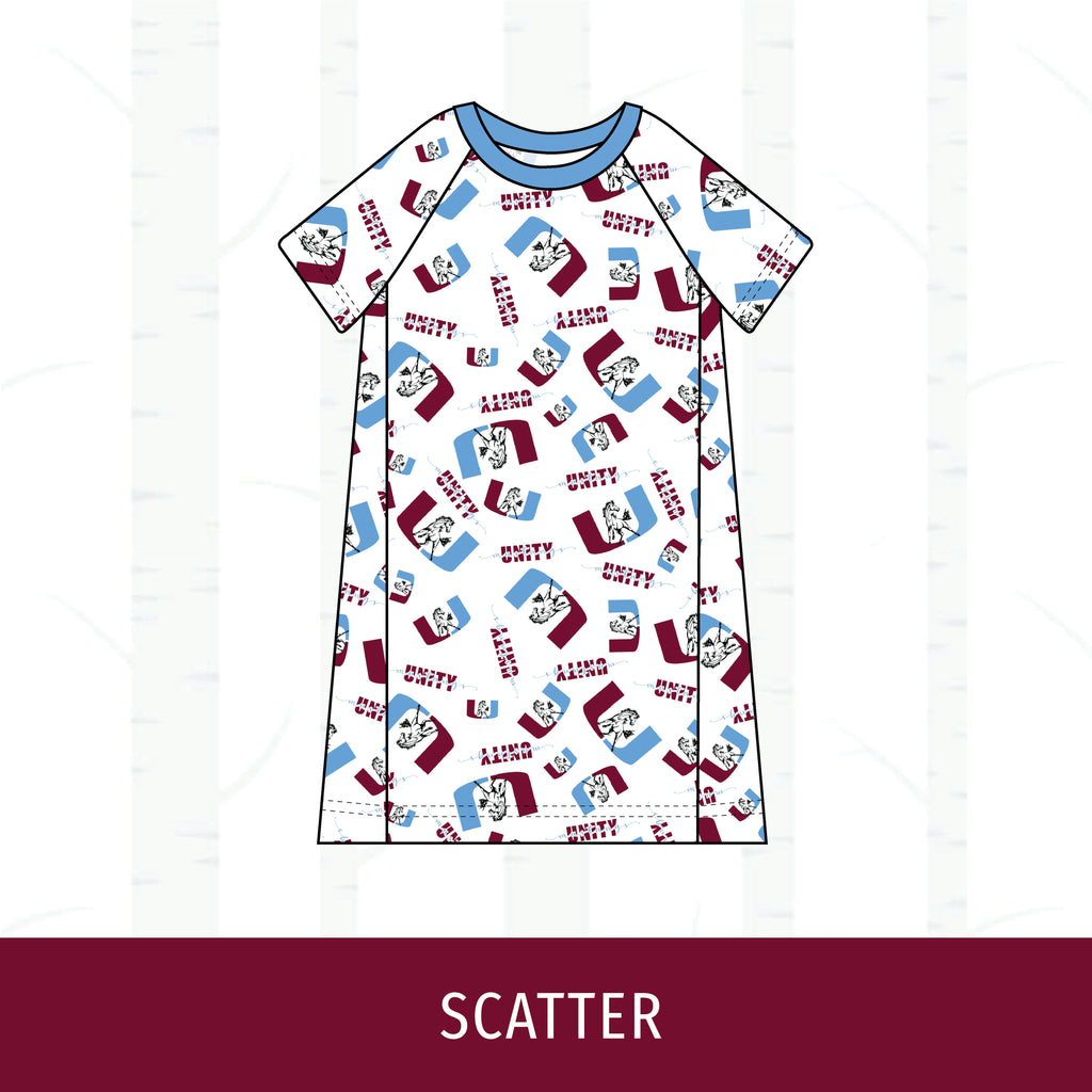 Unity Mustangs Short Sleeve Raglan Dress