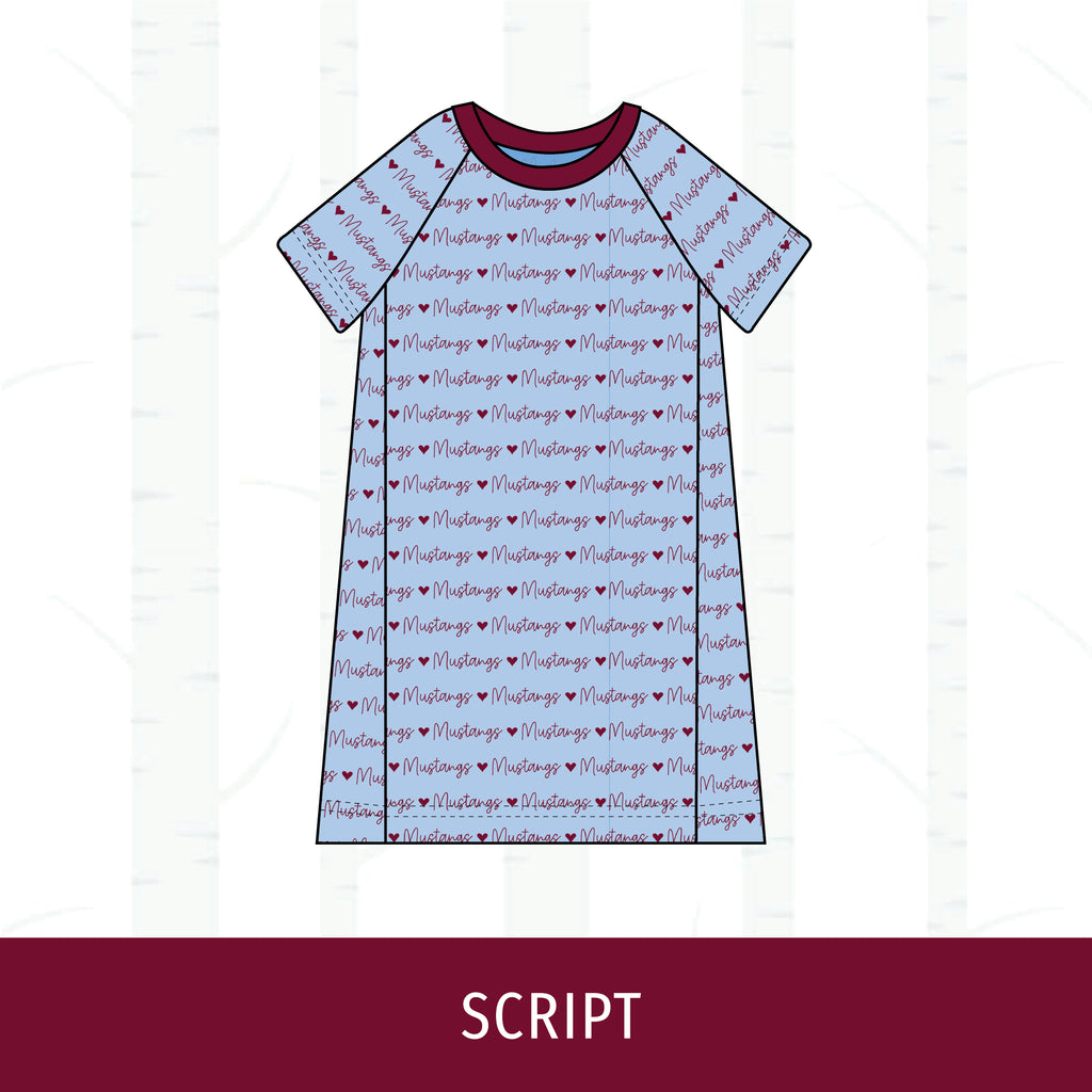 Unity Mustangs Short Sleeve Raglan Dress
