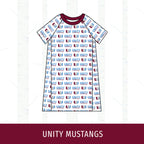 Unity Mustangs Short Sleeve Raglan Dress