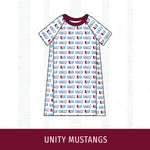Unity Mustangs Short Sleeve Raglan Dress