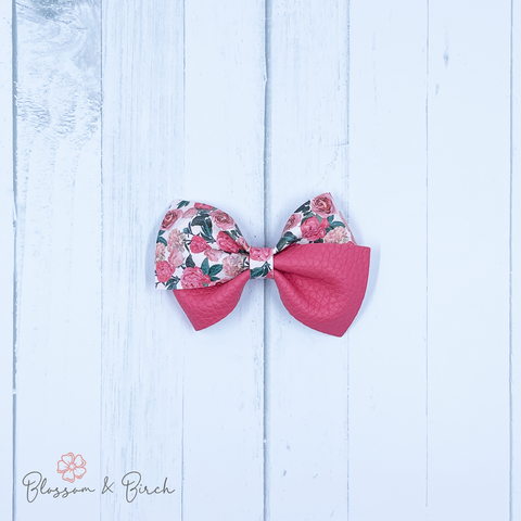 Coral Floral Abby Bow