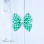 Green Checkered Amelia Bow