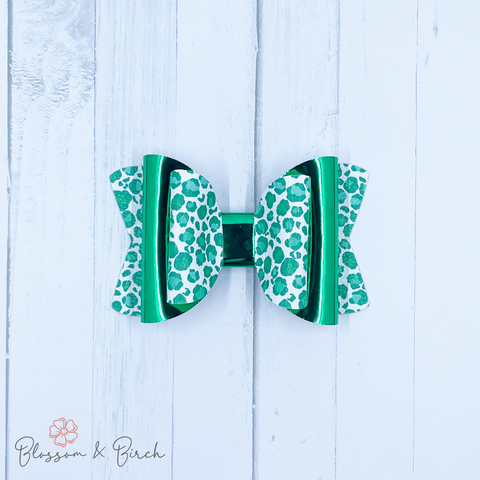 Green Cheetah Olivia Bow