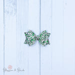 Leprechaun Glitter Blossom Bow