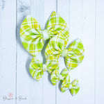 Lime Plaid Bow