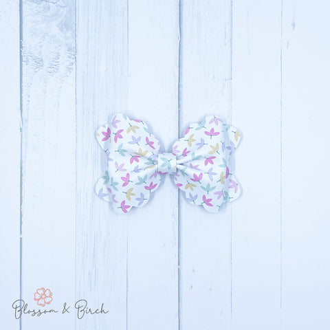 Pastel Blooms Scalloped Phoebe Bow