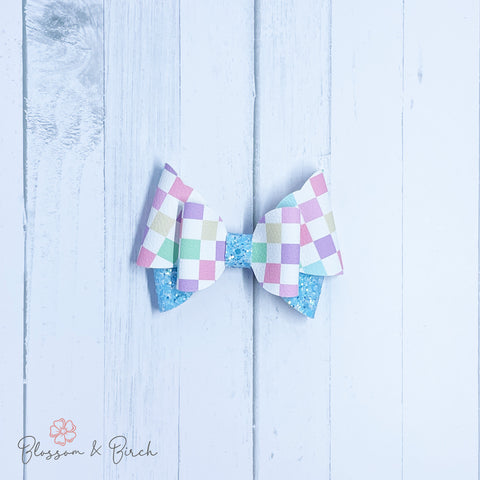 Pastel Checkered Charlotte Bow