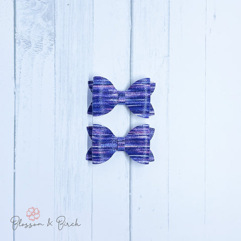 Purple Brushstrokes Mini Olivia Bow Set