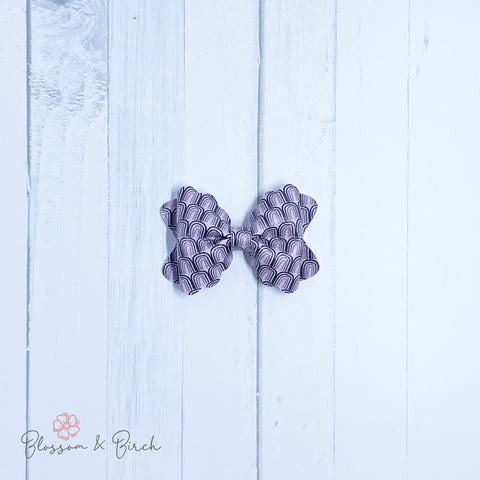 Purple Rainbows Scalloped Phoebe Bow