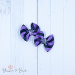 Purple Stripes Bow