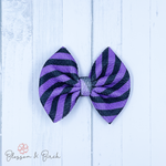 Purple Stripes Bow