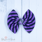 Purple Stripes Bow