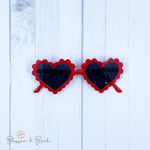 Red Scalloped Heart Sunglasses