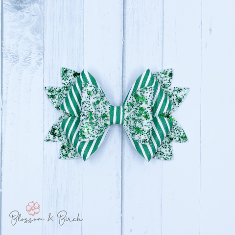 Speckled Shamrock Glitter Blair Bow