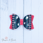 Teal Cheetah Ghosts Olivia Bow