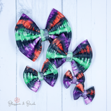 Tie Dye Stripes Bow